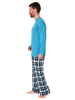 NORMANN Schlafanzug lang FlanellHose - 74963 in türkis