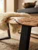 KADIMA DESIGN Holzbank Massiv | Akazie, 180x85,5cm, Baumkante, 4-Sitzer