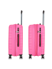 Polestream Strz by Asteroid 4 Rollen Kofferset 3-teilig mit Dehnfalte in intense magenta