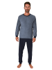 NORMANN langarm Frottee Schlafanzug Pyjama Bündchen - 82405 in blau