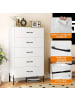 COSTWAY Kommode mit 5 Schubladen in Weiß