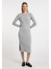 DreiMaster Klassik Damen Strickkleid in Grau Melange