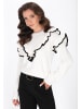 faina Women Sweater in white black