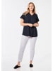 GOLDNER Luftiges Shirt mit schmaler Blende in marine