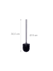relaxdays 12 x WC-Bürste-Set in Schwarz/ Silber - (L)35,5 x (Ø)8 cm