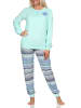 NORMANN Frottee langarm Schlafanzug Pyjama Streifen - 80658 in blau