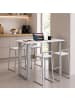 VCM  Holz Bartisch Stehtisch Tisch Tresen Xona 138x80 cm in Silber / Weiß