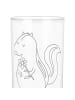 Mr. & Mrs. Panda Wasserglas Stinktier Blume mit Spruch in Transparent