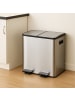 relaxdays Mülleimer in Silber/ Schwarz - 2x 15 Liter
