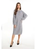 faina Damen Strickkleid in Grau Melange Silber