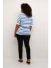 KAFFE curve Strickpullover KCmalia in Ultramarine/Turtle. Stripe