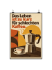 Mr. & Mrs. Panda Poster Espresso nostalgisch Design mit Spruch in Weiß
