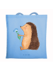 Mr. & Mrs. Panda shopping tasche Igel Blumen ohne Spruch in Sky Blue