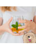 Mr. & Mrs. Panda Blümchentail Glas Hund Streicheln mit Spruch in Transparent