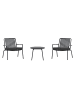ebuy24 Lounge-Set Mykonos (3-teilig) Schwarz 50 x 50 cm