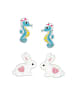 schmuck23 Ohrstecker Set Hase und Seepferdchen 925 Silber