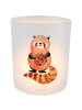 Mr. & Mrs. Panda Windlicht Glas Roter Panda ohne Spruch in Transparent