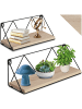 tectake 2er Set Wandregal Rockport Tiefe 13 cm, Industrial Holz hell, Eiche Sonoma