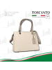 Toscanto Leder Schultertasche Toscanto Tasche beige, grau ca. 37cm