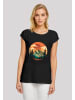 F4NT4STIC T-Shirt Sonnenuntergang Berglandschaft in schwarz