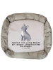 Mr. & Mrs. Panda Hundebett Französische Bulldogge Moment mit Spruch in Grau Pastell