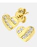 Vanlere Ohrstecker aus 375 Gelbgold mit Zirkonia Herz-Design