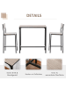 HOMCOM Bartisch Set-L89 x B45 x H87 cm, L39 x B45 x H95 cm-Naturholz