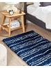 Beliani Shaggy TASHIR in Blau/Weiß - (W) 80 x (H) 80 x (L) 150 cm