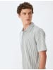 KOTON TSHIRT SS POLO in Grau Gestreift