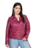 Angel of Style Lederjacke in dunkel weinrot