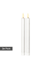 STAR Trading LED Stabkerzen, Flamme' in Weiß, 2er Set, Batterie, Timer, flackernd,
