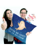 Mr. & Mrs. Panda Kissen 40x40 Sternzeichen Wassermann mit Spruch in Sternenhimmel Blau