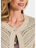 GOLDNER Elegante Strickjacke mit Rippenblende in beige