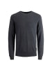 Jack and Jones Strickpullover JJEEMIL Knit Crew Neck in Dunkelgrau