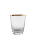 Butlers Glas mit Goldrand und Rillen 300ml GOLDEN TWENTIES in Transparent