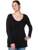 sheego Langarmshirt in schwarz