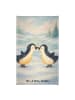 Mr. & Mrs. Panda Handtuch Pinguin Liebe Design ohne Spruch in Weiß