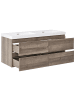 Beliani 2-tlg Badezimmerschrank mit Spiegel VIEDMA in Beige/Weiß