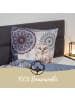 Traumschloss Comfort Flanell Bettwäsche - Odin - Mandalas mit Eule, blau in blau
