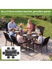 COSTWAY Gartentisch Metall 160x84cm in Schwarz