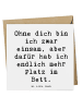 Mr. & Mrs. Panda Grußkarte Spruch Liebeskummer Platz im Bett mit... in Weiß