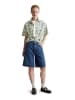 Marc O'Polo DENIM Print-Kurzarm-Bluse relaxed in Medium Blue