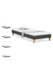 Homestyle4u Polsterbett mit Lattenrost 140x200 cm in Grau