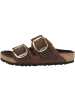 Birkenstock Sandale Arizona Big Buckle Lammfell geöltes Nubukleder normal in dunkelbraun