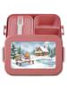Mr. & Mrs. Panda Bentobox Taube Winter Pommes Design ohne Spruch in Rot Pastell