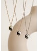 Hey Happiness Halskette mit Yin Yang Anhäger Edelstahl in Silber - (L) 41-46 cm
