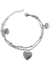 Adeliás Damen Armband – Herz aus Edelstahl 17 cm in silber