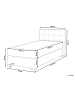 Beliani Boxspring Bett ADMIRAL in Beige/Silber - (W) 99 x (H) 96 x (L) 212 cm
