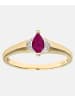 Diamant L'éternel Ring aus 375 Gelbgold mit Diamant mit Rubin