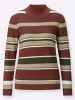 WITT WEIDEN Pullover in rotbraun-oliv-geringelt